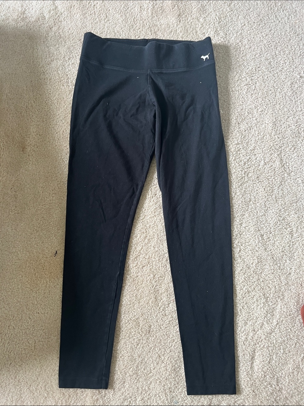 PINK Victoria's Secret Black Leggings with Dog Logo